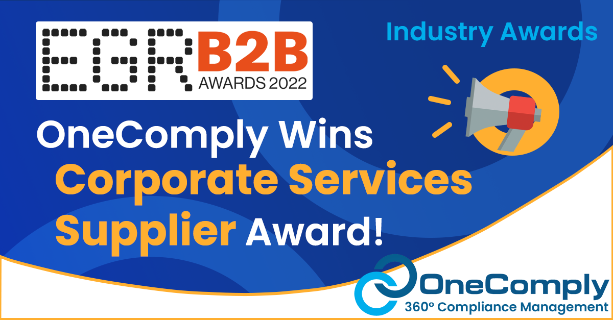 OneComply Wins EGR B2B Awards 2022 for Corporate Services Supplier